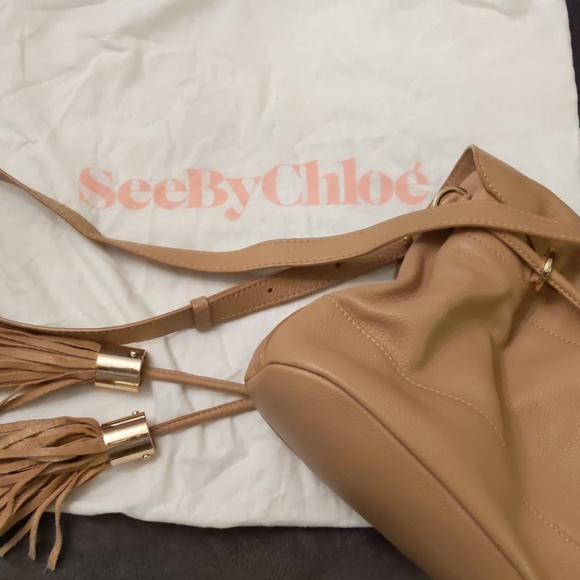 EUC See By Chole Tan Crossbody Bucket Bag - Picture 2 of 8
